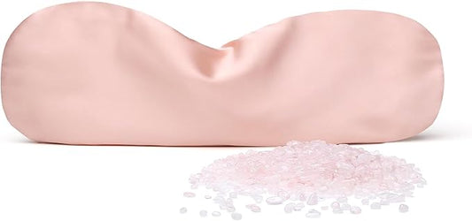 Natural Rose Quartz Weighted Eye Pillow for Relaxation, Sleeping, Yoga, SPA and Travelling, Cooling Eye Pillow, Reusable and Good Relaxation Gift for Women(Rose Quartz)-Velvo Beauty