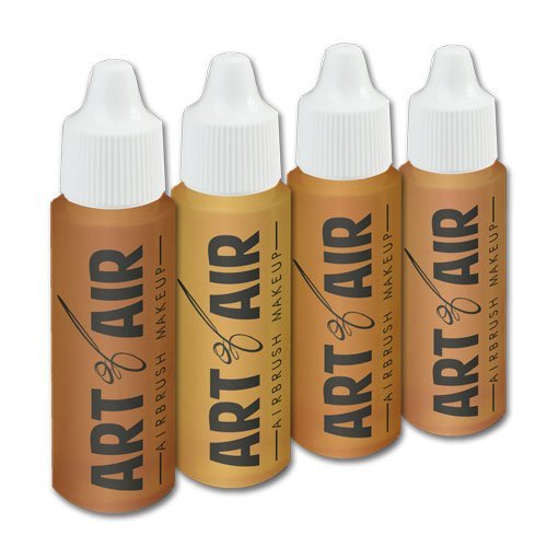 4pc MEDIUM complexion Professional Airbrush Cosmetic Makeup Set 1/2 oz bottles-Velvo Beauty