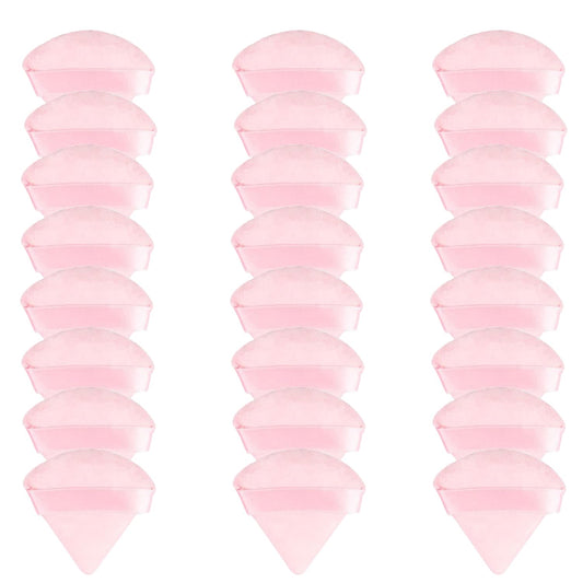 24 Pcs Triangle Powder Puff, Cotton Makeup Puff, Washable Face Powder Puff (24LP), Christmas Gifts Stocking Stuffers for Women Girls-Velvo Beauty