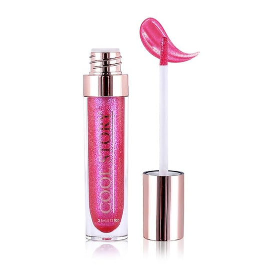 GECOMO Colorful Explosive Pearlescent Lip Gloss 3D Multifunctional Fine Glitter Chameleon Lip Gloss Polarized Diamond Makeup,Magic Big Brush Color Changing Lip Oil(105# BLUISH PURPLE FLASH)-Velvo Beauty