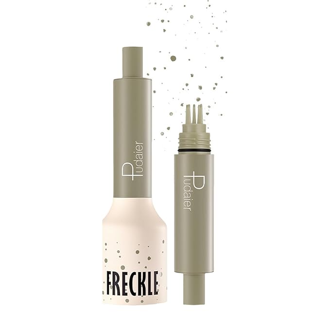 Freckle Stamp,Faux Freckle Stamp,Quick Dry Fake Freckles Pen,Waterproof Long Lasting Natural Vivid Faux Freckles Pen,Get Sun-Kissed Stars Makeup in One Press,5-Dot Design,02.Wasabi Soda.-Velvo Beauty