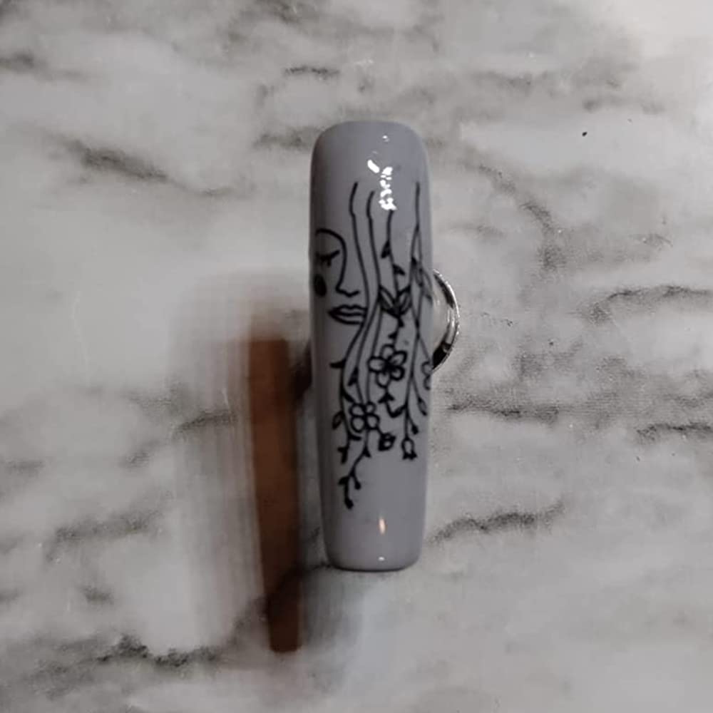 2pcs Large Abstract Face Galaxy Nail Stamping Plates Line Girl Face Pictures Stencil Moon Star Space Nail Picture Design Stamp Templates Mix Flower Leaf Starry Sky Stainless Steel Nail Art Image Plate-Velvo Beauty