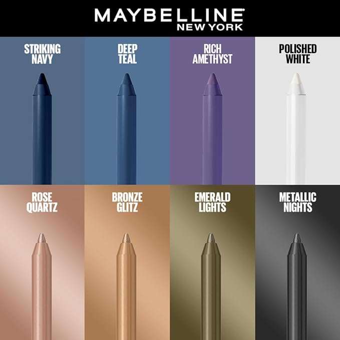 MAYBELLINE New York Tattoo Studio Long-Lasting Sharpenable Eyeliner Pencil, Glide on Smooth Gel Pigments with 36 Hour Wear, Waterproof Rose Quartz 0.04 oz-Velvo Beauty