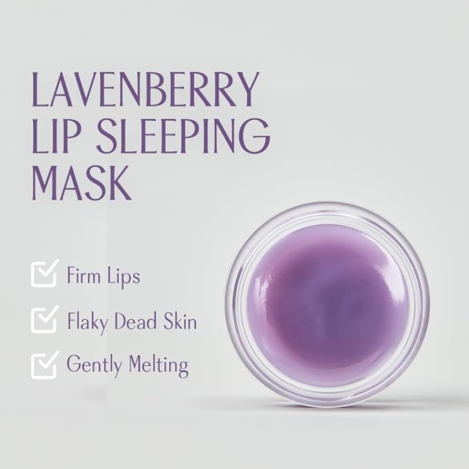 GLOWFLOW Lavenberry Lip Sleeping Mask, Moisturizing Lip Care for Dry and Chapped Lips, Fresh Grape Flavor Lip Balm, Nourishing Lip Care-Velvo Beauty