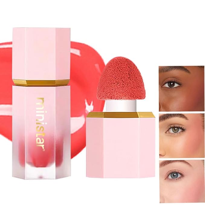 Liquid Blush Makeup, Cream Blush for Cheeks, Waterproof Long Lasting Blush Face Makeup Multi-Use Blush Beauty Wand for Cheeks & Lip Tint Natural Cream Blusher Makeup for All Skin Tones(#06 True Love)-Velvo Beauty