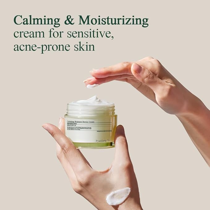 Pyunkang Yul PKY Calming Moisture Barrier Cream Instantly Soothes Sensitive Skin, Hyaluronic Acid & Ceramide for Hydration, Vegan, Korean Skincare (3.38 Fl. Oz, 100ml)-Velvo Beauty