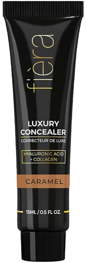 Fièra Luxury Concealer with Anti-Aging - All Day Coverage for Dark Circles, Fine Lines, Wrinkles & Spots - Caramel, 0.5 Ounce-Velvo Beauty
