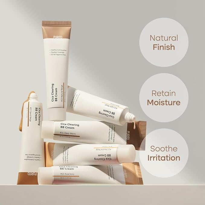 PURITO Cica Clearing BB Cream #23 Natural Beige 1 fl.oz / 30ml, Vegan bb cream, foundation, cruelty free-Velvo Beauty