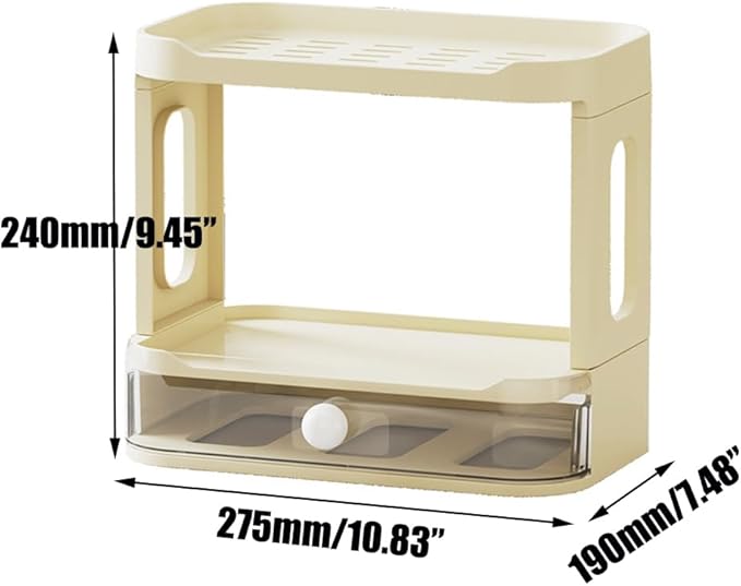 3-Tier Desk Organizers & Dispensers，Mail Holder for Office Desk Organization，Kitchen Spice Rack or Bathroom Countertop Organizer, Gift for Teachers, Classmates, and Friends (Beige)-Velvo Beauty