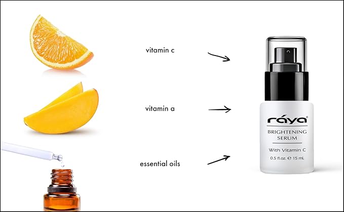 RAYA Brightening Serum (517) | Brightening and Color Restoring Facial Treatment for All Non-Sensitive Skin | Made with Vitamin-C and Vitamin-A-Velvo Beauty