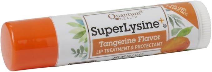 Quantum Health Super Lysine+ Coldstick, Tangerine Flavored - Soothes, Moisturizes, Protects Lips, Herbal Lip Balm, Spf 21, 5 Gm-Velvo Beauty