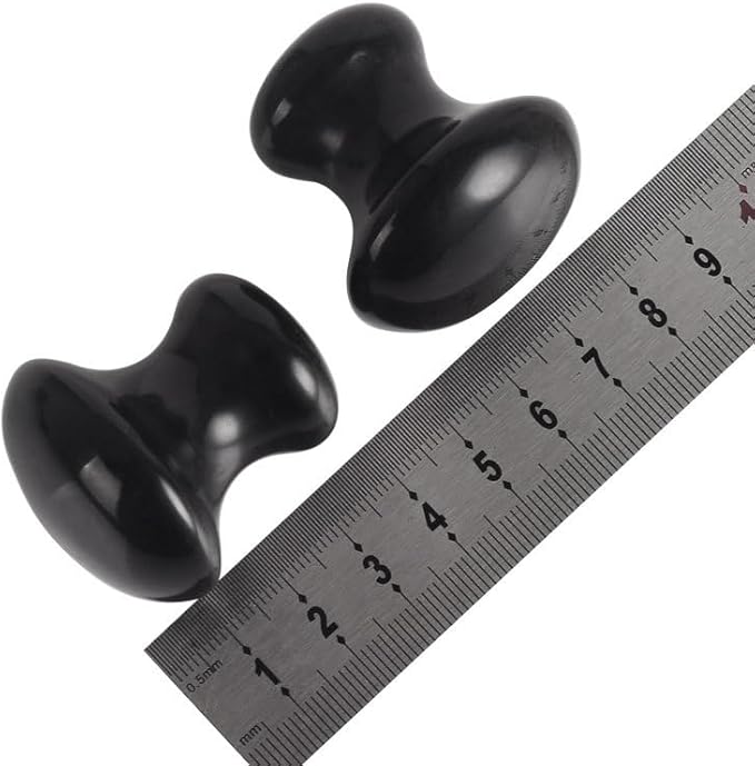 1 Pc Mushroom Jade Gua Sha Facial Tools, Jade Roller Guasha Massage Black Jade Stone Mushroom Shaped Face Lift Remove Wrinkles Massager for Women Spa, Gua Sha Massage Knobs for Body Relaxing-Velvo Beauty