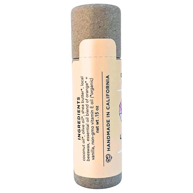 Plastic Free Lip Love | Jumbo Organic Lip Balm | Organic Beeswax and Plant Based | Zero Waste Natural Lip Balm (Orange Cream)-Velvo Beauty