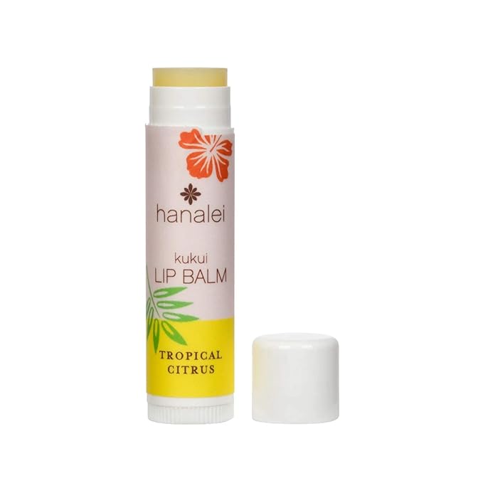 Hanalei Lip Balm and Moisturizer - Natural Kukui Oil and Beeswax Lip Moisturizer to Hydrate and Replenish Dry, Chapped Lips - Made in USA - Tropical Citrus-Velvo Beauty