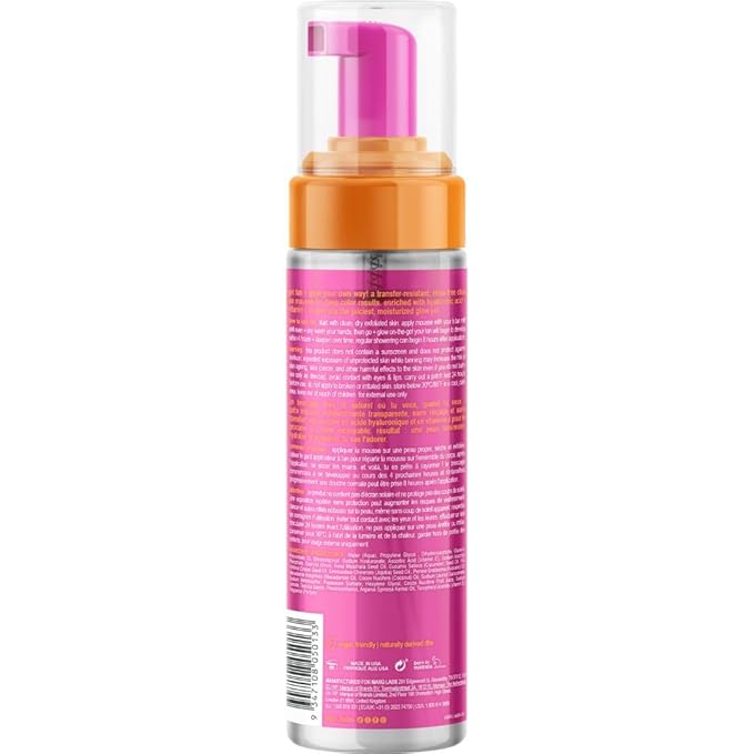 b.tan Clear Self Tanner Foam | Glow Your Own Way - Rinse Free, Best 1 Hour Express Sunless Tanning Water Mousse, Dark, No Transfer, Moisturizing, Face & Body, No Fake Tan Smell, 6.7 Fl oz-Velvo Beauty