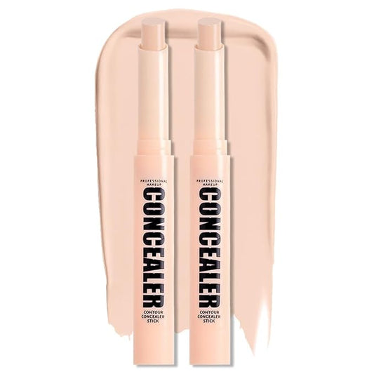 Kaely 2Pcs PROFESSIONAL MAKEUP Correcting Concealer Stick,Medium Coverage Concealer Crayon,under Eye Brightener Concealer for Dark Circles,corrector de ojeras,Lightweight,Vegan,02 LIGHT-Velvo Beauty
