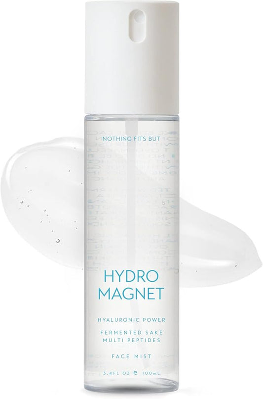 NOTHING FITS BUT Hydro Magnet Facial Mist, Hydrating Toner with Hyaluronic Acid, Fermented Sake & Multi Peptides (3.4 Fl Oz/ 100 ml)-Velvo Beauty