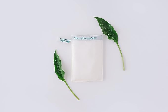 MicrodermaMitt Clear Skin Exfoliating Mitt for Face, Lips, Neck - Gentle Dead Skin Remover & Facial Scrub Clears Blackheads, Unclogs Pores, Evens Skin Tone & Texture, Lips Scrub Care, Lip Exfoliator-Velvo Beauty