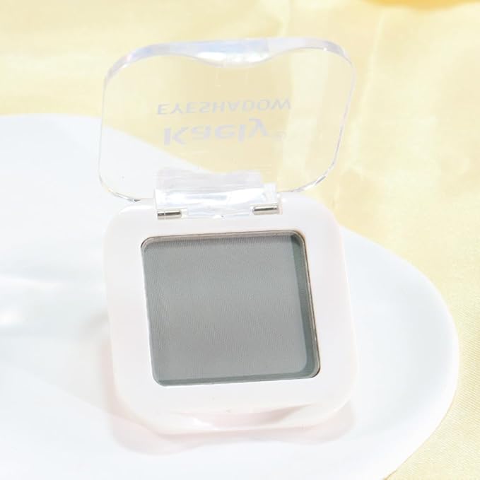 evpct Matte Grey Eyeshadow Singles, Smoky Gray Grey Dusty blue Cream Single Matte Eye Shadow Palette Makeup for Older Women, High Pigment Waterproof Monochrome Mini Eyeshadow Palette, sombra de ojos-Velvo Beauty