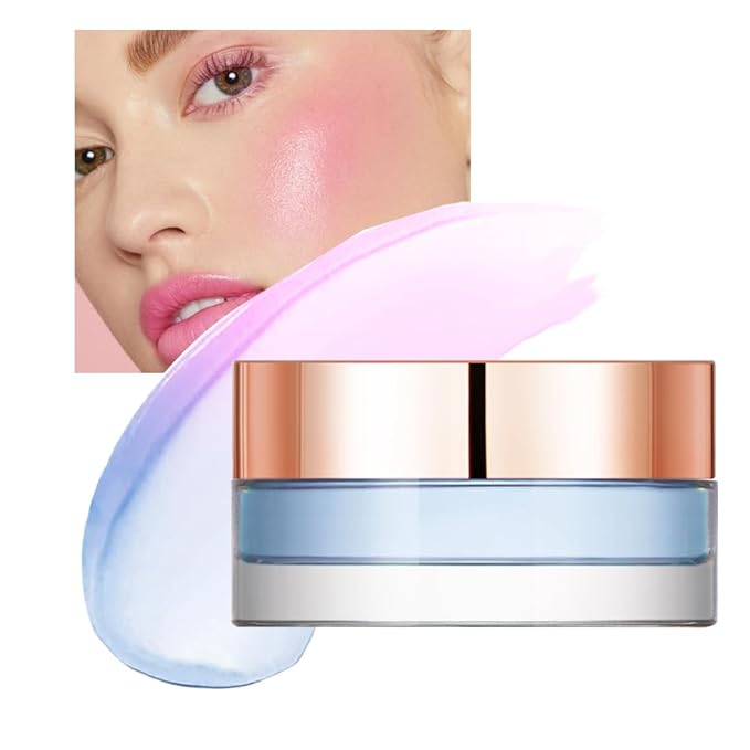Color Change Blush Clear Liquid Blush Cream Moisturizing Blusher Halo dyeing naturally Blush Rouge Multi-use Makeup Cream For Cheeks Face Lips Waterproof Blush Gel Lip Oil (#4)-Velvo Beauty