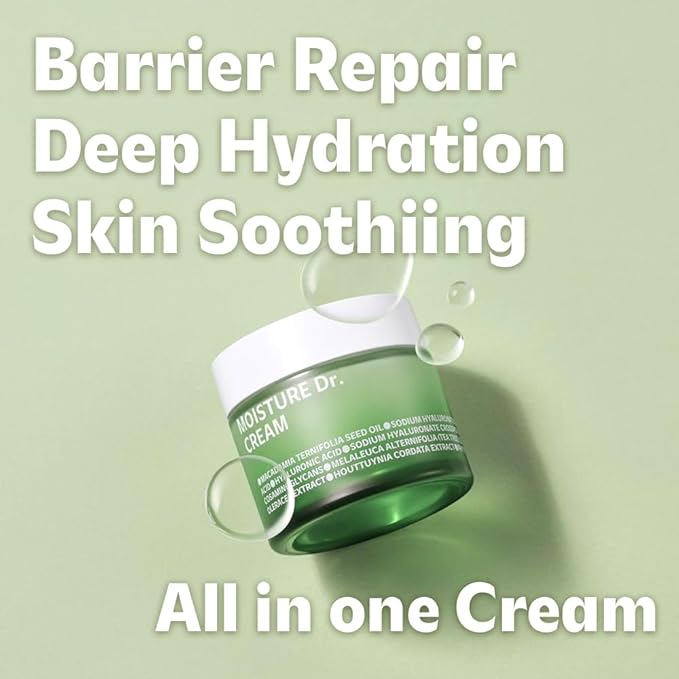 ISOI Moisture Dr. Soothing Cream, Deep Hydration & Barrier Support with Hyaluronic Acid, Lightweight Moisturizer for Sensitive Types, Korean Skin Care (2.37 fl.oz, 70ml)-Velvo Beauty