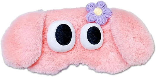 PERFECTSIGHT Dog Sleep Eye Masks, Cute Plush Sleep Eye Cover Lightweight Adjustable Eyeshade Faux Fur Mask Cover for Women Men Kids Sleep Travel Nap, Pink Puppy-Velvo Beauty