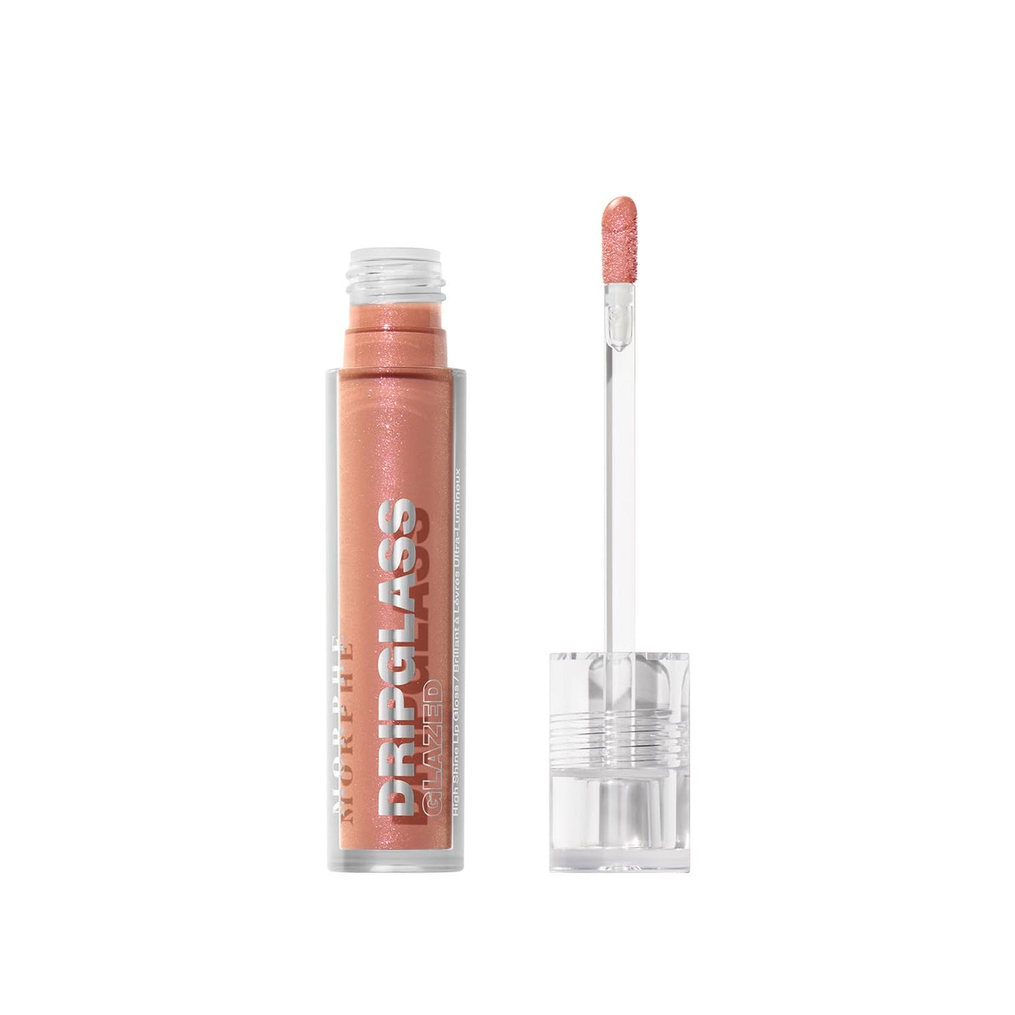 Morphe Dripglass High Shine Lip Gloss - Glazed, Semi-Sheer & Nourishing Lip Makeup - Buildable Formula Infused with Plant-Derived Squalane & Vitamin E - Beige Beam (0.13 oz)-Velvo Beauty