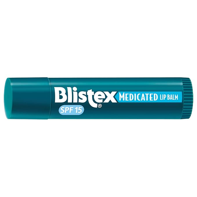 Blistex Medicated Lip Balm, 0.15 Ounce, 3 Count (Pack of 1) Prevent Dryness & Chapping, SPF 15 Sun Protection, Seals in Moisture, Hydrating Lip Balm, Easy Glide Formula for Full Coverage-Velvo Beauty