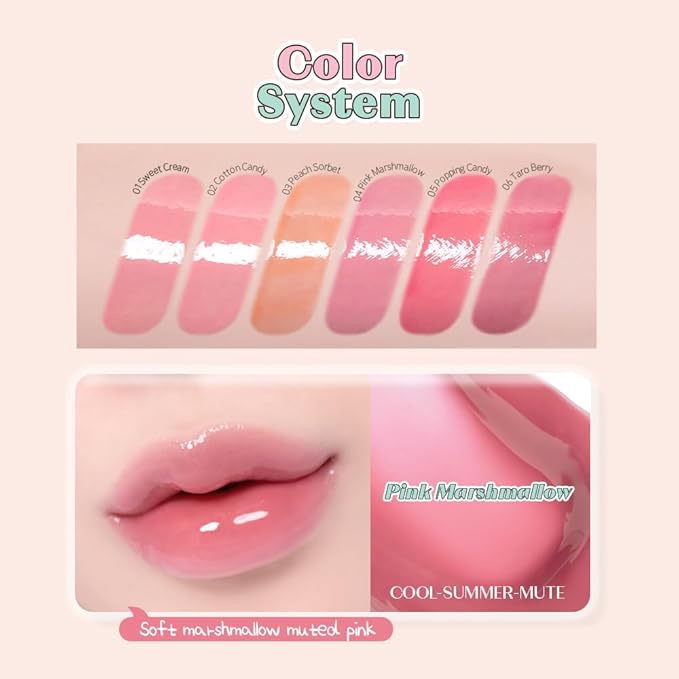 ETUDE Over Glowy Lip Gloss #4 Pink Marshmallow | Non-Sticky Vegan Lip Tint | Moisturized & Long-lasting Lip Gloss | Daily Tint for Dry Lips, Korean Makeup, K-beauty, Perfect for Gift-Velvo Beauty