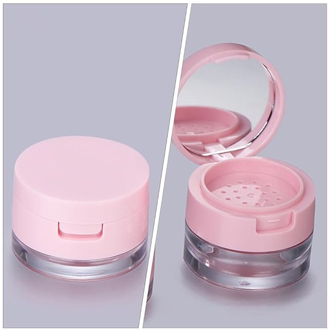 minkissy 2 Sets Powder Box Mini Containers Loose Cosmetic Cases for Traveling Foundation Makeup Powder Women Cosmetic Supply Powder Case Bulk Makeup Pink Flash Body Powder 3g Abs-Velvo Beauty