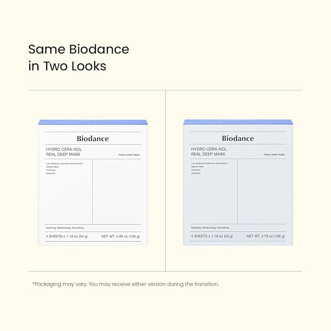 BIODANCE Hydro Cera-nol Real Deep Mask, Overnight Hydrogel Mask, Hydrating Facial Mask For Sensitive Skin, Redness Reducing & Quick Soothing Effect, Korean Skincare | 1.19oz(34g) x 4ea-Velvo Beauty