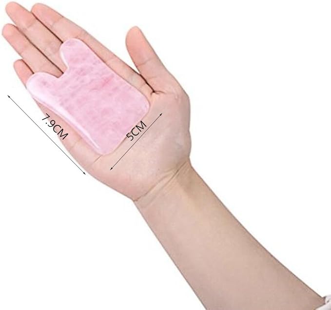Feng Shui Pink Rose Quartz Gua Sha Board-Therapeutic Relief and Skin Renewal -Premium All Natural Handmade Healing Stone W3462-Velvo Beauty