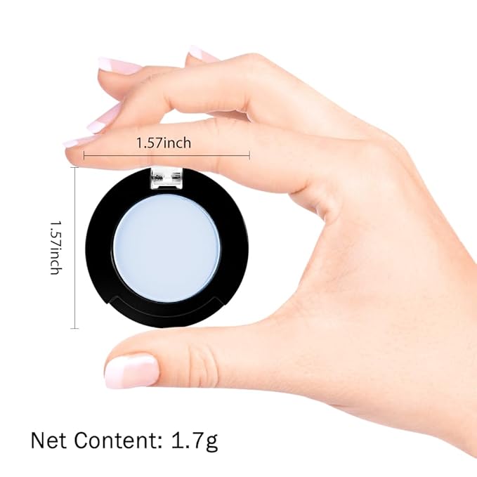 Light White Blue Single Matte Eyeshadow Makeup, Cream to Powder Monochrome Eye Shadow for Older Women, Daily Evening Girls Eyeshadow Palette Gift, sombras para ojos, Mini Vegan Travel Eye, #14-Velvo Beauty