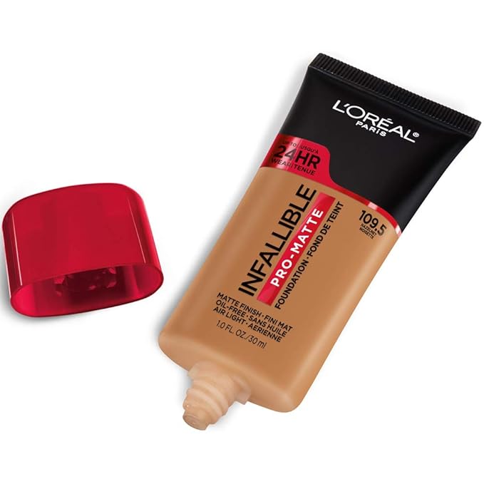 L'Oreal Paris Cosmetics Makeup Infallible Pro-Matte Liquid Longwear Foundation, Hazelnut Beige, 1 fl oz-Velvo Beauty