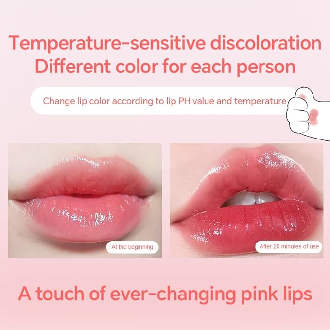 2PCS Thermochromic Lip Balm,Cat Paw Shaped Color Changing Lip Balm, Mini Cute Moisturizing Lip Balm, Long Lasting Lip Balm for Dry Lips Temperature Change Fruit Jelly Lipstick for Female Student-Velvo Beauty