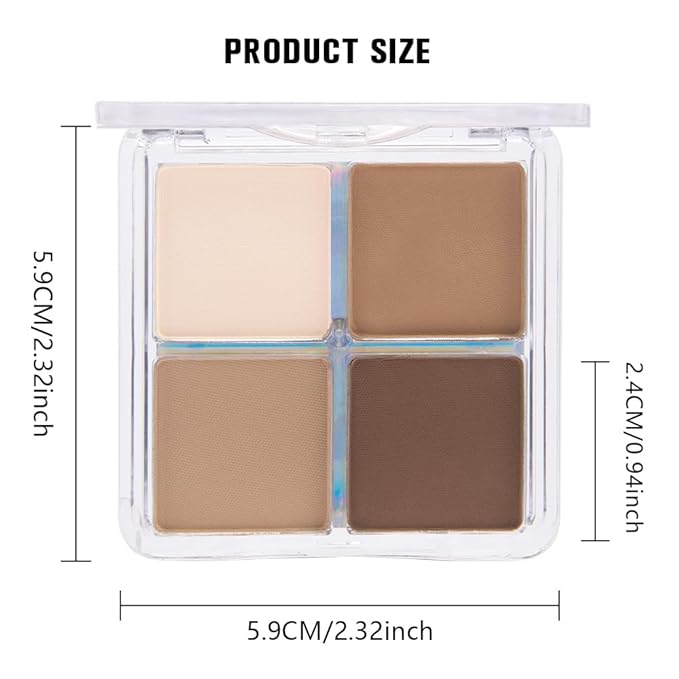 evpct Nude Brown Matte Powder Eyeshadow Quad Palette, Light Nude Pink Natural Dark Brown Matte Smoky High Pigmented Mini Eye Shadow Palette Makeup for Women, Waterproof Smudge Proof Vegan Cruelty-free-Velvo Beauty