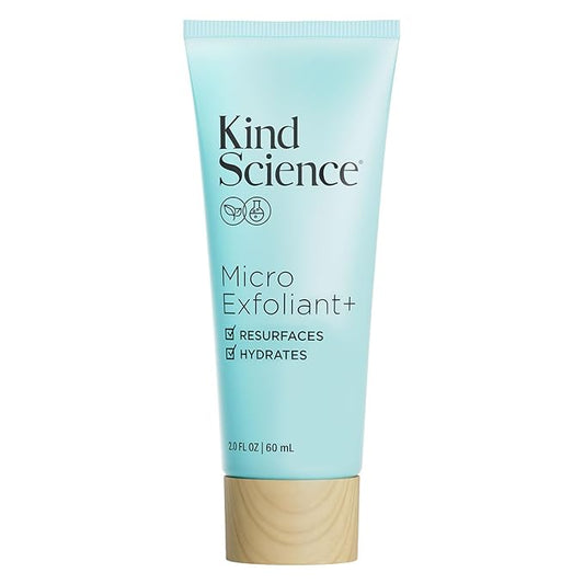 Kind Science Micro Exfoliant Face Scrub - 2-in-1 Exfoliating Face Wash + Facial Mask with AHA to Smooth & Hydrate Skin - Paraben & Fragrance Free, Cruelty Free, 2 oz-Velvo Beauty