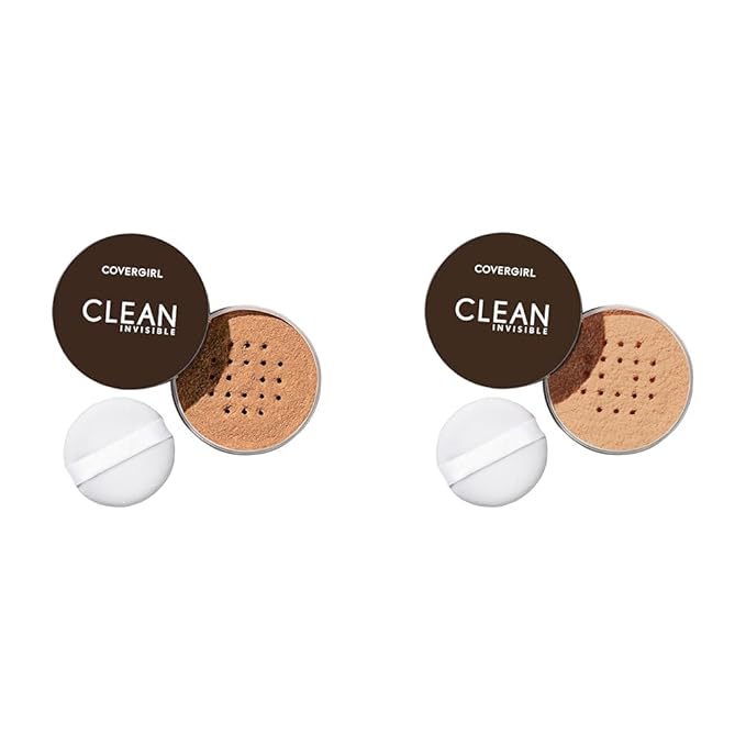 CoverGirl Clean Invisible Loose Powder Vegan Formula Translucent Deep & Medium Warm Setting Powder, 20g (0.7 oz) 2-Pack-Velvo Beauty