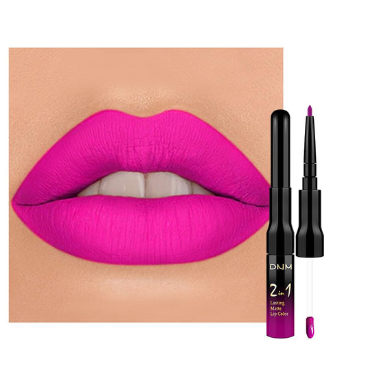evpct 1Pcs Hot Pink Matte Lip Liner & Liquid Lipstick Stain Makeup Set for Women, Hot Pink Lip Liner Stain Long Lasting Waterproof Smudge Proof, Cruelty Free Lip Stick Makeup 24 hours originales, 59-Velvo Beauty