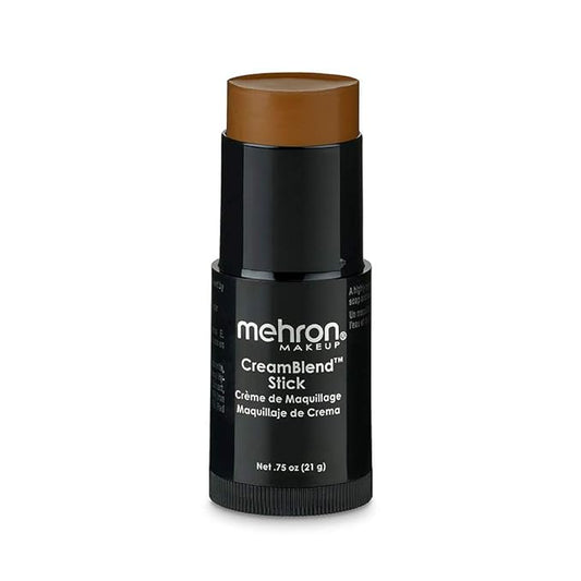 Mehron Makeup CreamBlend Stick | Face Paint, Body Paint, & Foundation Cream Makeup | Body Paint Stick Perfect for Halloween .75 oz (21 g) (Dark 1)-Velvo Beauty