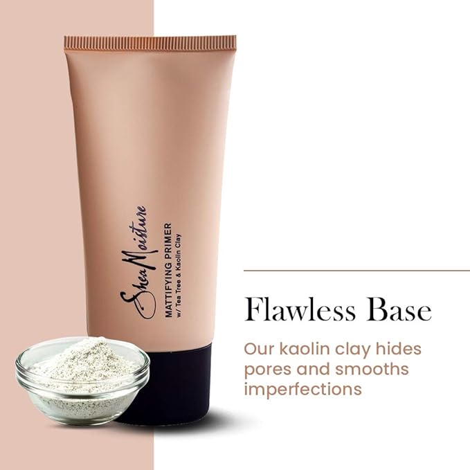 SheaMoisture Mattifying Primer - Matte Face Primer Hydrates and Balances Skin - Made with Organic Shea Butter, Tea Tree and Kaolin Clay (Good for oily, acne prone or sensitive skin) 1 Pack (1.7oz)-Velvo Beauty