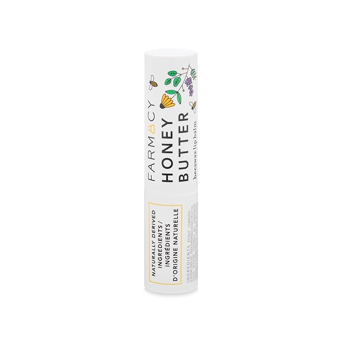 Farmacy Beeswax Lip Balm - Honey Butter Moisturizing Lip Care + Chapped Lip Treatment - Enriched with Cupuaçu + Cocoa Butters, Proprietary Honey Blend and Vitamin E to Nourish, Soften + Heal (3.4g)-Velvo Beauty