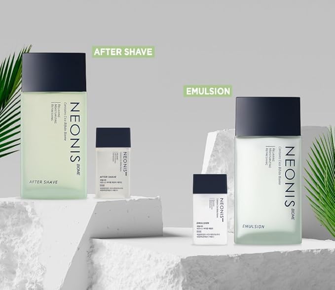 WELCOS Kwailnara NEONIS Aftershave 5.07 Fl oz & Emulsion 5.07 Fl oz with Convenient 1 Fl oz Travel Sizes Each | Gift Set | Korean Men's Skincare-Velvo Beauty