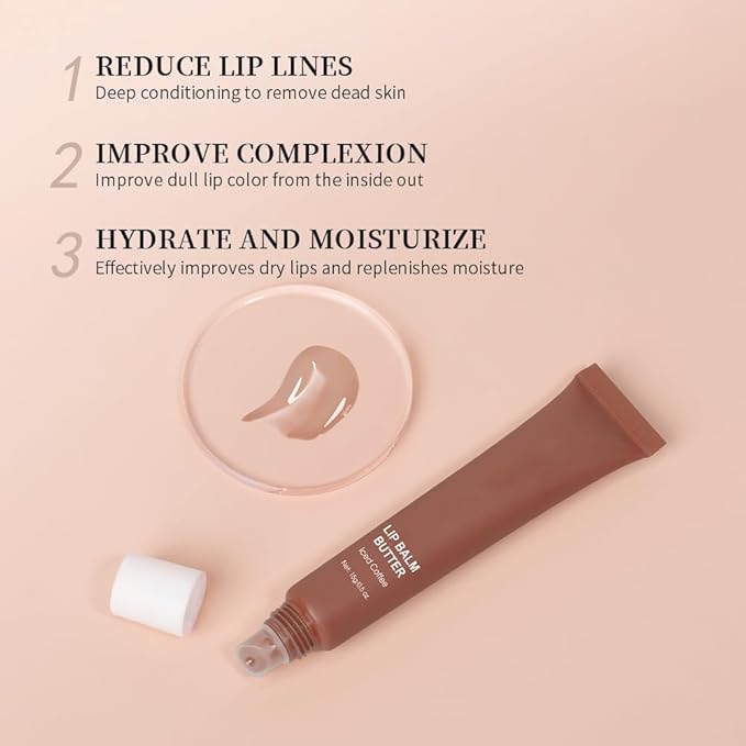 Summer Butter Lip Balm, Moisturizing Hydrating Natural Lip Care, Rich in Nutrients for Soft Smooth Lips (Iced Coffee)-Velvo Beauty