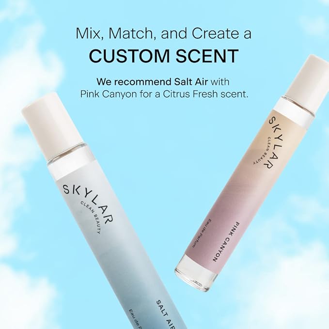 Skylar Salt Air Eau de Parfum - Hypoallergenic & Clean Perfume for Women & Men, Vegan & Safe for Sensitive Skin - Fresh Perfume with Notes of Driftwood, Sea Salt & Seaweed - 10mL /0.33 Fl oz-Velvo Beauty