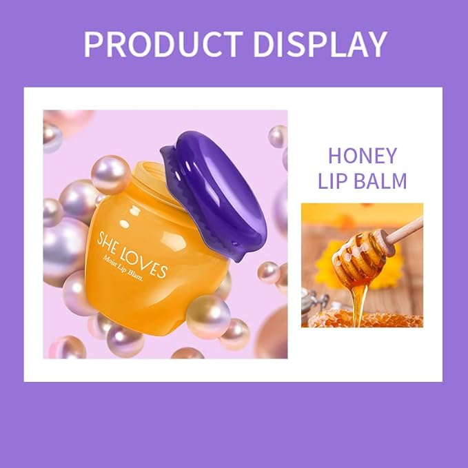 Honey Lip Mask with Stick, Day & Night Repair Deep Moisture and Fade Lip Lines, Vitamin E & Beeswax Essence Natural Lip Enhancer Care Sleeping Lip Mask (Honey for Day Use)-Velvo Beauty