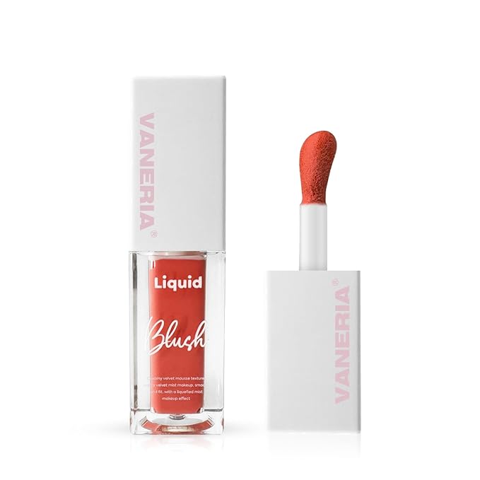 VANERIA Liquid Blush for Cheeks,Long lasting High Pigment Creme Blush,Multi-Use Makeup Blush Stick for Cheeks Lips Eyes,Natural Look Makeup Face Blushes.#3 (5g/0.17oz)-Velvo Beauty