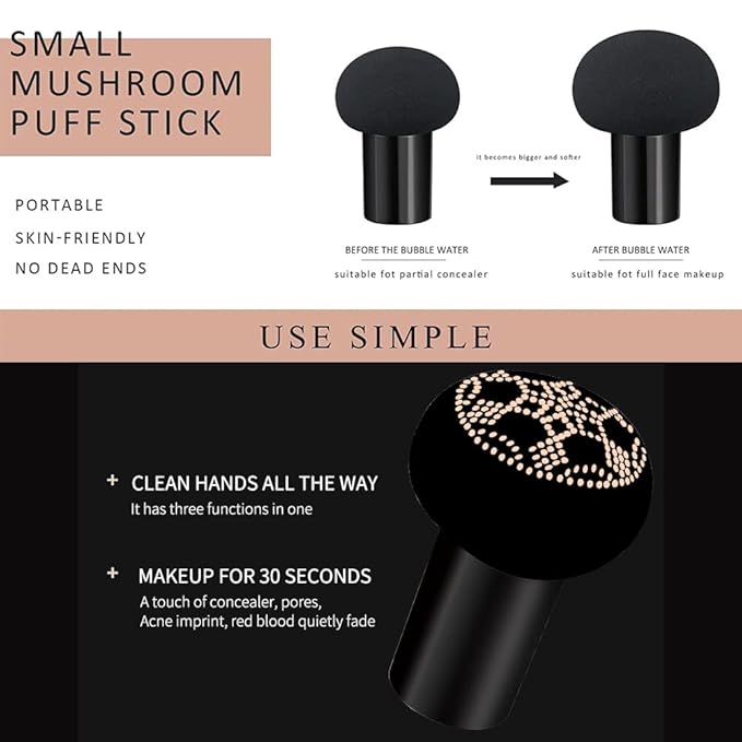 Air Cushion CC Cream Mushroom Head Foundation Air Cushion BB Cream Concealer Moisturizing Brighten Makeup Long Lasting Waterproof-Natural 1Pack-Velvo Beauty