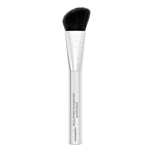 Mirabella Sculpting Contour & Foundation Brush, Premium Professional Makeup Brush Collection, Cruelty-Free Synthetic Bristle Brush, Hand-Sculpted Brushed Aluminum Handle Blending Brush for Makeup-Velvo Beauty