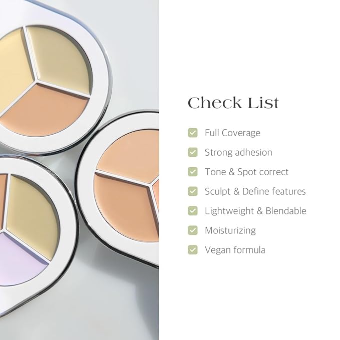 Dr.Althea Dear.A Perfect Cover Concealer Palette - Vegan Fomula, Conceal, Cover, Correct, Contour, Highlight, Multi concealer balette, Finger puff included (C03)-Velvo Beauty